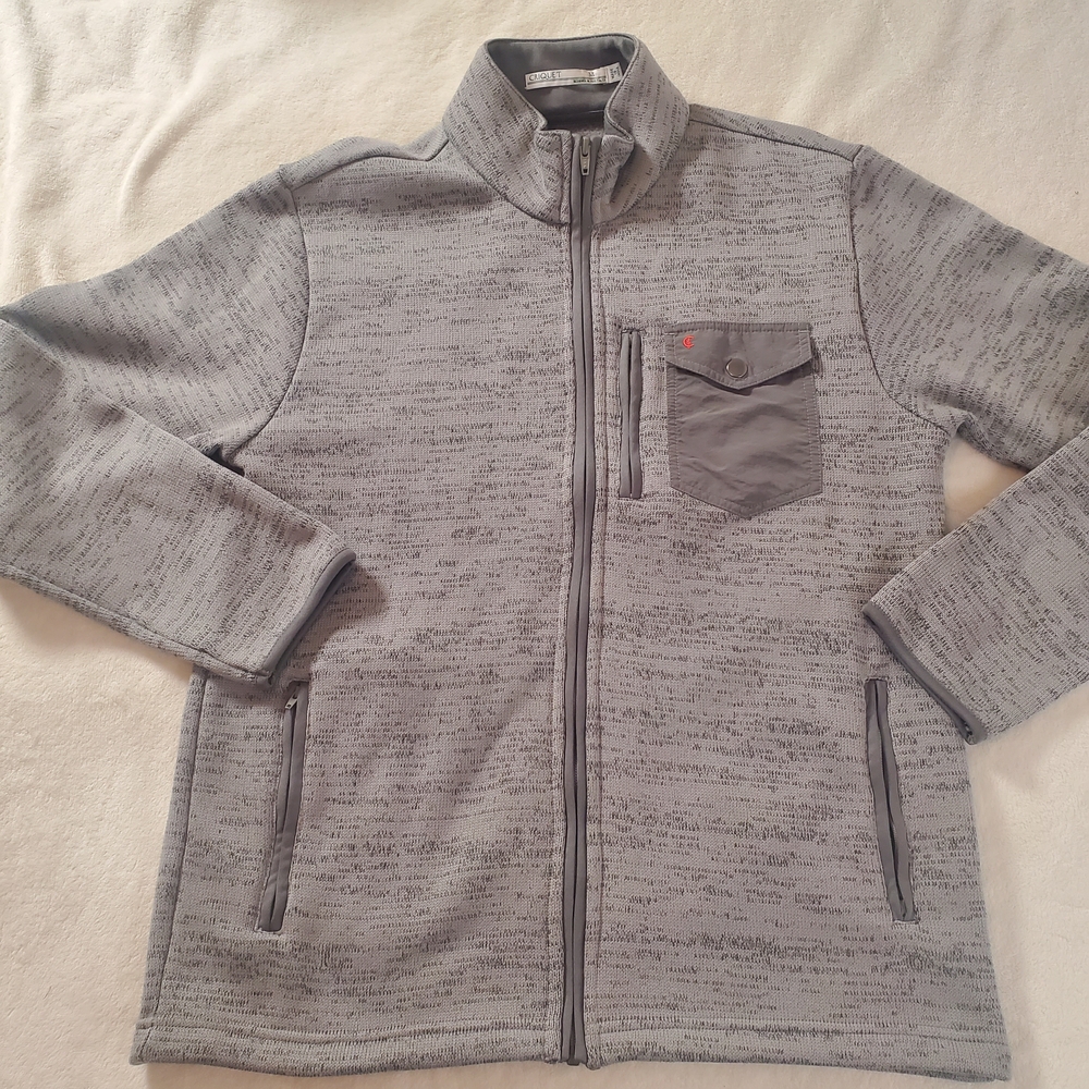 Criquet Men's Heathered Gray Zip-Up Sweater